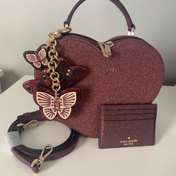 Kate Spade heart crossbody bag and matching card holder - Picture 2 of 7